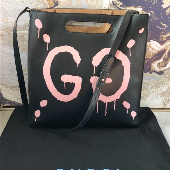 Gucci GucciGhost XL Large Calfskin Leather Tote - Picture 5 of 8